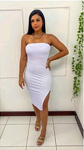 Vestido branco tomara que caia tamanho único veste do 36 ao 42