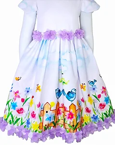 Vestido Infantil Temático Jardim