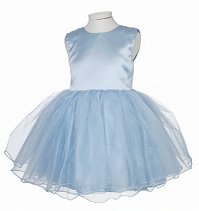 Vestido Infatil Tulê Azul