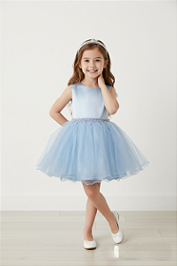 Vestido Infatil Tulê Azul
