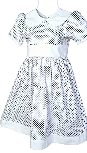 Vestido Infantil branco com poá preta 12/18 meses