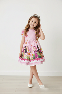 Vestido Infantil Temático Masha e o Urso