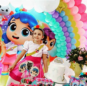 Vestido Infantil Festa Vera E O Reino Do Arco-ír