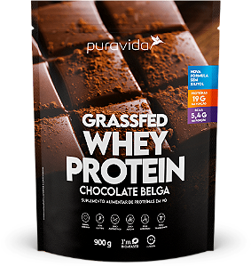 Whey Protein Grassfed 900 g - Chocolate Belga - Puravida