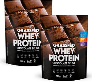 Kit 2 unid Whey Protein Grassfed 900 g - Chocolate Belga - Puravida