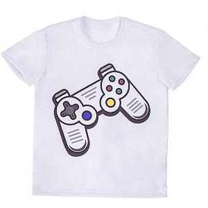 Camiseta Infantil Masculina Branca "Game"