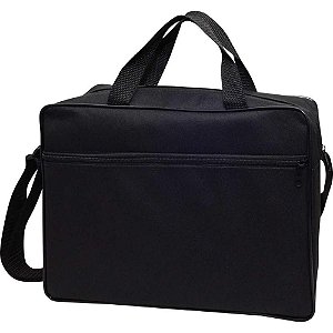 Bolsa Carteiro Nylon Preta Com Alça 37x25x9cm