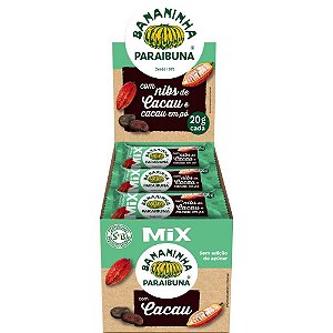 Doce Bananinha MIX 100% Cacau 20G - Pacote com 20
