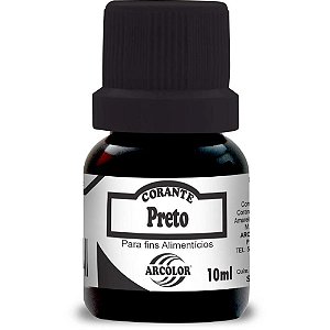 Corante Líquido Preto 10ML  Caixa com 12 Unidades