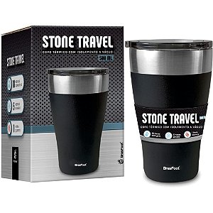 Copo Térmico Travel Stone Preto 500ML com Tampa