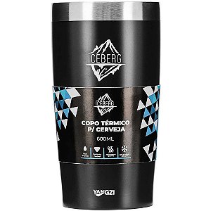 Copo Térmico Iceberg INOX 600ML Preto