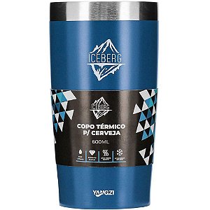 Copo Térmico Iceberg INOX 600ML Azul