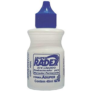 Tinta Marcador Permanente Reabastecedora ATX 40ML Azul - Caixa com 12 Unidades