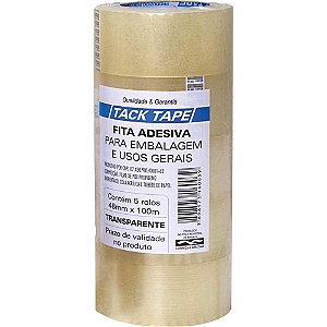Fita para Empacotamento TACK Tape PP 48X100M Transparente  Caixa com 60 Rolos