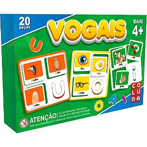 Brinquedo Pedagógico Vogais 20 Peças