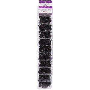 Acessório para Cabelo Elastiquinho Preto 2,5CM 3,5G - Pacote com 10