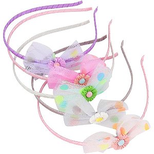 Acessório para Cabelo Tiara Florzinha Infantil - Pacote com 5 Unidades