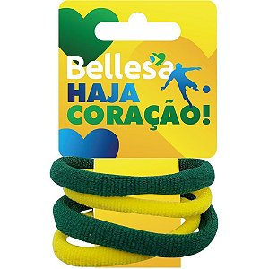 Acessório para Copa do Mundo Elástico Coração com Laço Meia - Pacote com 12