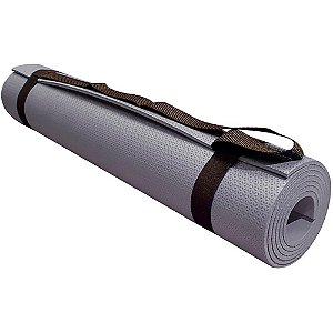 Tapete de Yoga EVA Cinza 170X60CM 5MM com ALÇA