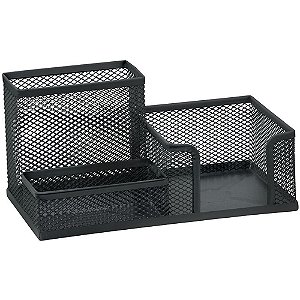 Acessório para Mesa Aramado 3 Compartimentos Quadrado Preto