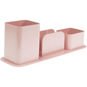 Acessório para Mesa Dellocolor Porta Canetas, CLIPS e Lembretes – Rosa