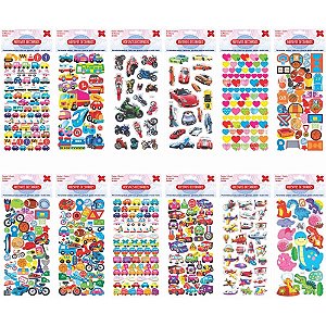 Adesivos Decorados 10X24CM Aventura Cartela Sortidos Pacote com 24