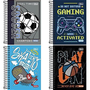 Agenda 2024 D+ Masculina CD Espiral 176 Folhas Pacote com 04