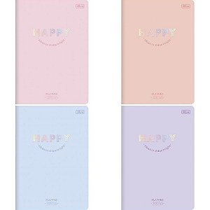 Agenda Planner 2024 HAPPY Grampeado 20 Folhas 90G Pacote com 5
