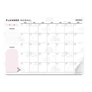 Agenda Planner Permanente Mensal de Mesa 20 Folhas - Pacote com 5