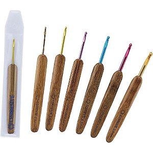 Agulha para Crochê Milward Bambu 312 Rosa PCT com 06