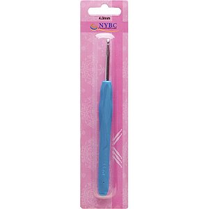 Agulha para Crochê Tamanho 4.0MM Cabo Silicone Azul