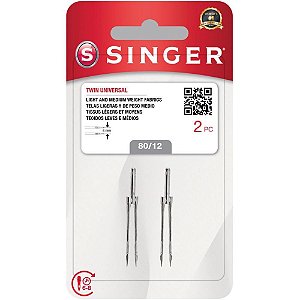 Agulha para Maquina Singer TAM014 Ponta Dupla 3MM BL.C/02