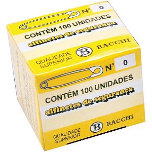 Alfinete de Segurança Nº 0 AÇO Niquelado - Caixa com 100