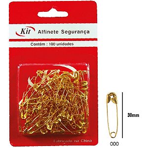 Alfinete de Segurança Nº 0 Dourado - Pacote com 100