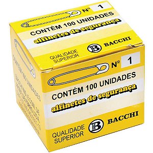 Alfinete Segurança Nº 1 AÇO Niquelado Caixa com 100