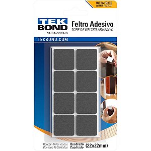 ANTI-IMPACTO e Segurança Feltro Adesivo Quadrado 22MM com 16 Unidades