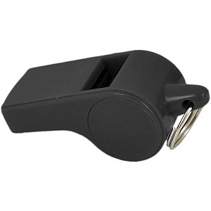 Apito Cardeal Plástico Preto com Esfera - Caixa com 12 Unidades