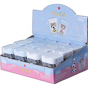 Apontador com Depósito Panda com 2 Furos - Display com 12 Unidades