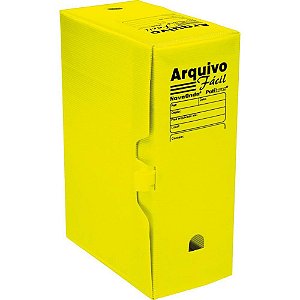 Arquivo Morto Polipropileno Fácil Novaonda Amarelo - Pacote com 10 Unidades