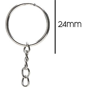 Artesanato Argola Chaveiro Niquelada 24MM PCT com 250