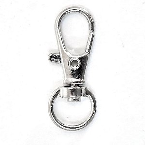 Mosquetão 32MM Niquelado para Artesanato Pacote com 10 Unidades
