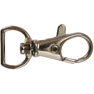 Mosquetão 39MM Niquelado para Artesanato Pacote com 10 Unidades