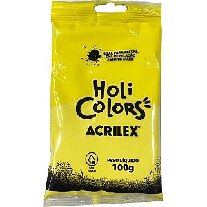Artigo para Festa Holi Colors 100G Amarelo Ouro CX com 10