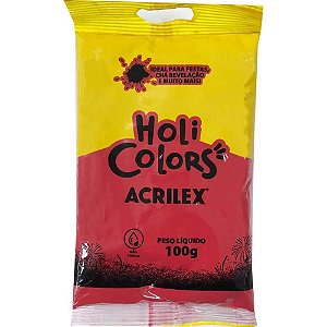 Artigo para Festa Holi Colors 100G Vermelho Fogo CX com 10