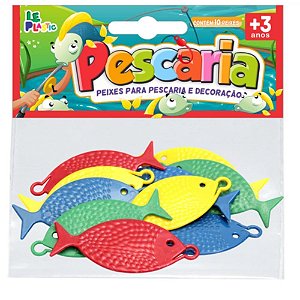 Peixe para Pescaria Festa Junina 9CM (S) - Cores Sortidas, Bloco com 10