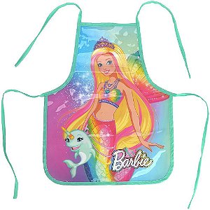 Avental Escolar Decorado Barbie 49X39CM - Verde