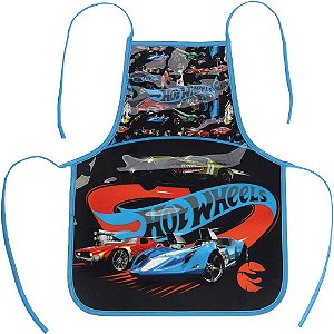 Avental Escolar Decorado HOT Wheels 49X39CM Azul