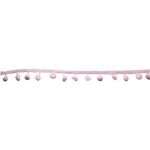Aviamento Pompom Franja 10 MM Rosa Bebê com 10M