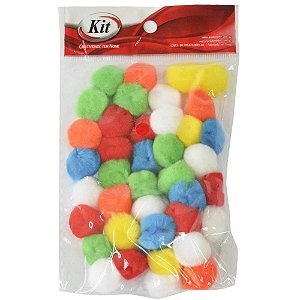 Aviamento Pompom Multicolor 2 20MM com 45 Unidades