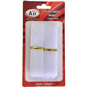 Aviamento Fecho Contato 25MM X 100CM Branco - Cartela